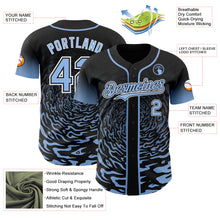 Charger l'image dans la galerie, Custom Black Light Blue-White Fluid Wave Splatter Gradient Authentic Baseball Jersey