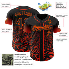 Charger l'image dans la galerie, Custom Black-Orange Fluid Wave Splatter Gradient Authentic Baseball Jersey