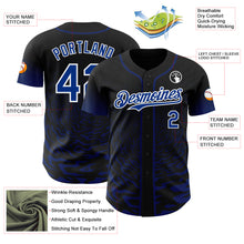 Charger l'image dans la galerie, Custom Black Royal-White Fluid Wave Splatter Gradient Authentic Baseball Jersey