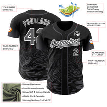Charger l'image dans la galerie, Custom Black Steel Gray-White Fluid Wave Splatter Gradient Authentic Baseball Jersey