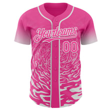 Charger l'image dans la galerie, Custom Pink-White Fluid Wave Splatter Gradient Authentic Baseball Jersey