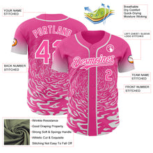 Charger l'image dans la galerie, Custom Pink-White Fluid Wave Splatter Gradient Authentic Baseball Jersey