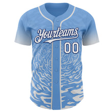 Charger l'image dans la galerie, Custom Light Blue White-Royal Fluid Wave Splatter Gradient Authentic Baseball Jersey