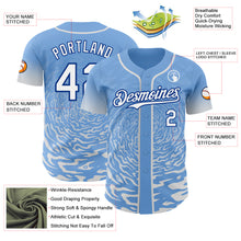 Charger l'image dans la galerie, Custom Light Blue White-Royal Fluid Wave Splatter Gradient Authentic Baseball Jersey