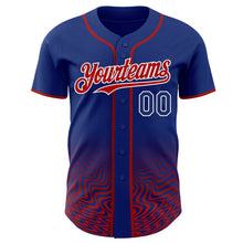 Charger l'image dans la galerie, Custom Royal Red-White Fluid Wave Psychedelic Swirl Authentic Baseball Jersey
