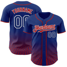 Charger l'image dans la galerie, Custom Royal Red-White Fluid Wave Psychedelic Swirl Authentic Baseball Jersey