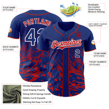 Charger l'image dans la galerie, Custom Royal Red-White Fluid Liquid Wave Splatter Authentic Baseball Jersey