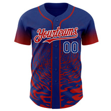 Charger l'image dans la galerie, Custom Royal Red-White Fluid Wave Splatter Gradient Authentic Baseball Jersey