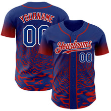 Charger l'image dans la galerie, Custom Royal Red-White Fluid Wave Splatter Gradient Authentic Baseball Jersey