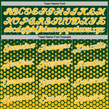 Load image into Gallery viewer, Custom Green Gold-White Geometric Hexagonal Dot Gradient Performance T-Shirt