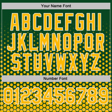 Load image into Gallery viewer, Custom Green Gold-White Geometric Hexagonal Dot Gradient Performance T-Shirt