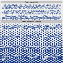 Загрузить изображение в средство просмотра галереи, Custom White-Royal Geometric Hexagonal Dot Gradient Performance T-Shirt