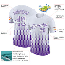 Load image into Gallery viewer, Custom White-Purple Geometric Hexagonal Dot Gradient Performance T-Shirt