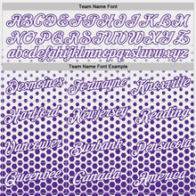 Load image into Gallery viewer, Custom White-Purple Geometric Hexagonal Dot Gradient Performance T-Shirt