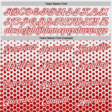Загрузить изображение в средство просмотра галереи, Custom White-Red Geometric Hexagonal Dot Gradient Performance T-Shirt