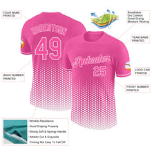 Загрузить изображение в средство просмотра галереи, Custom Pink-White Geometric Hexagonal Dot Gradient Performance T-Shirt