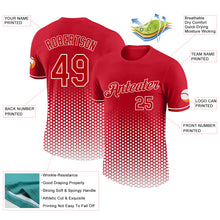 Load image into Gallery viewer, Custom Red-White Geometric Hexagonal Dot Gradient Performance T-Shirt