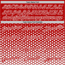 Load image into Gallery viewer, Custom Red-White Geometric Hexagonal Dot Gradient Performance T-Shirt