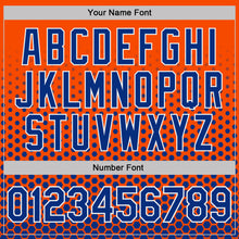 Load image into Gallery viewer, Custom Orange Royal-White Geometric Hexagonal Dot Gradient Performance T-Shirt