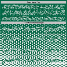 Laden Sie das Bild in den Galerie-Viewer, Custom Kelly Green-White Geometric Hexagonal Dot Gradient Performance T-Shirt