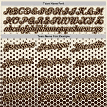 Load image into Gallery viewer, Custom Cream-Brown Geometric Hexagonal Dot Gradient Performance T-Shirt