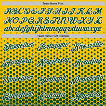 Laden Sie das Bild in den Galerie-Viewer, Custom Yellow Green-White Geometric Hexagonal Dot Gradient Performance T-Shirt