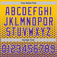 Load image into Gallery viewer, Custom Yellow Purple-White Geometric Hexagonal Dot Gradient Performance T-Shirt