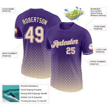 Load image into Gallery viewer, Custom Purple-Cream Geometric Hexagonal Dot Gradient Performance T-Shirt