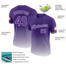 Загрузить изображение в средство просмотра галереи, Custom Purple-White Geometric Hexagonal Dot Gradient Performance T-Shirt