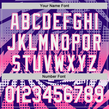 Laden Sie das Bild in den Galerie-Viewer, Custom Purple White-Pink Lightning Gradient Dot Authentic Baseball Jersey