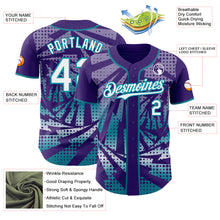 Laden Sie das Bild in den Galerie-Viewer, Custom Purple White-Teal Lightning Gradient Dot Authentic Baseball Jersey