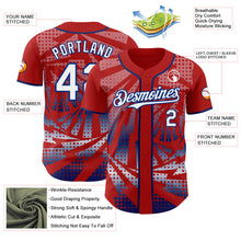 Laden Sie das Bild in den Galerie-Viewer, Custom Red White-Royal Lightning Gradient Dot Authentic Baseball Jersey