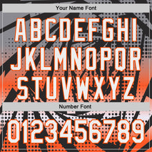 Laden Sie das Bild in den Galerie-Viewer, Custom Black White-Orange Lightning Gradient Dot Authentic Baseball Jersey