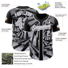 Laden Sie das Bild in den Galerie-Viewer, Custom Black Gray-White Lightning Gradient Dot Authentic Baseball Jersey