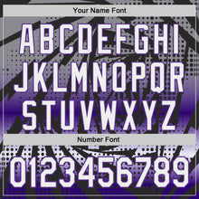 Laden Sie das Bild in den Galerie-Viewer, Custom Black White-Purple Lightning Gradient Dot Authentic Baseball Jersey