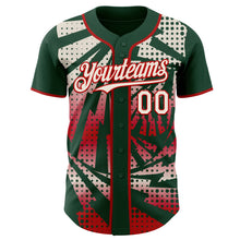Laden Sie das Bild in den Galerie-Viewer, Custom Green Cream-Red Lightning Gradient Dot Authentic Baseball Jersey