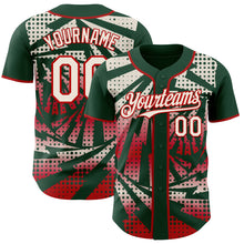 Laden Sie das Bild in den Galerie-Viewer, Custom Green Cream-Red Lightning Gradient Dot Authentic Baseball Jersey
