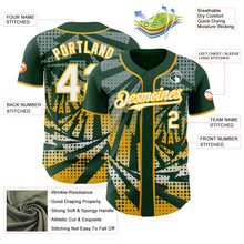 Load image into Gallery viewer, Custom Green White-Gold Lightning Gradient Dot Authentic Baseball Jersey