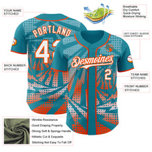 Laden Sie das Bild in den Galerie-Viewer, Custom Teal White-Orange Lightning Gradient Dot Authentic Baseball Jersey