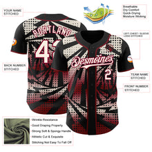 Load image into Gallery viewer, Custom Black Cream-Maroon Lightning Gradient Dot Authentic Baseball Jersey