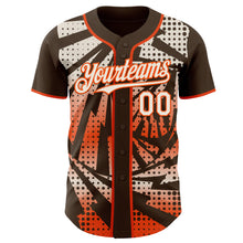 Laden Sie das Bild in den Galerie-Viewer, Custom Brown Cream-Orange Lightning Gradient Dot Authentic Baseball Jersey
