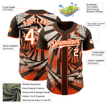 Laden Sie das Bild in den Galerie-Viewer, Custom Brown Cream-Orange Lightning Gradient Dot Authentic Baseball Jersey