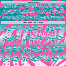 Laden Sie das Bild in den Galerie-Viewer, Custom Pink Teal-White Lightning Gradient Dot Authentic Baseball Jersey
