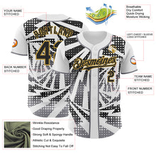 Laden Sie das Bild in den Galerie-Viewer, Custom White Black Old Gold-Gray Lightning Gradient Dot Authentic Baseball Jersey