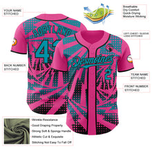 Load image into Gallery viewer, Custom Pink Teal-Black Lightning Gradient Dot Authentic Baseball Jersey