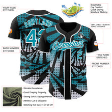 Laden Sie das Bild in den Galerie-Viewer, Custom Black Teal-White Lightning Gradient Dot Authentic Baseball Jersey