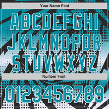 Laden Sie das Bild in den Galerie-Viewer, Custom Black Teal-White Lightning Gradient Dot Authentic Baseball Jersey