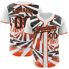 Laden Sie das Bild in den Galerie-Viewer, Custom White Black-Orange Lightning Gradient Dot Authentic Baseball Jersey