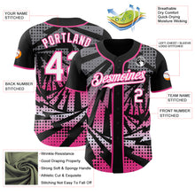 Laden Sie das Bild in den Galerie-Viewer, Custom Black White-Pink Lightning Gradient Dot Authentic Baseball Jersey