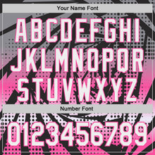 Laden Sie das Bild in den Galerie-Viewer, Custom Black White-Pink Lightning Gradient Dot Authentic Baseball Jersey